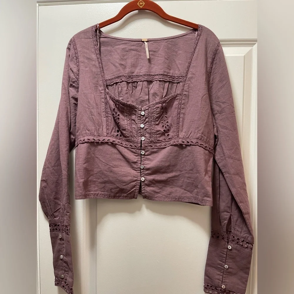 NWOT Free People Roan Roug Joi Woven Square Neck Top